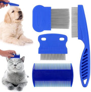 Set di pettini per animali domestici 4 pezzi - pettine per pulci, pettine per pidocchi, rimuove macchie lacrimali - acciaio inossidabile resistente e multifunzionale