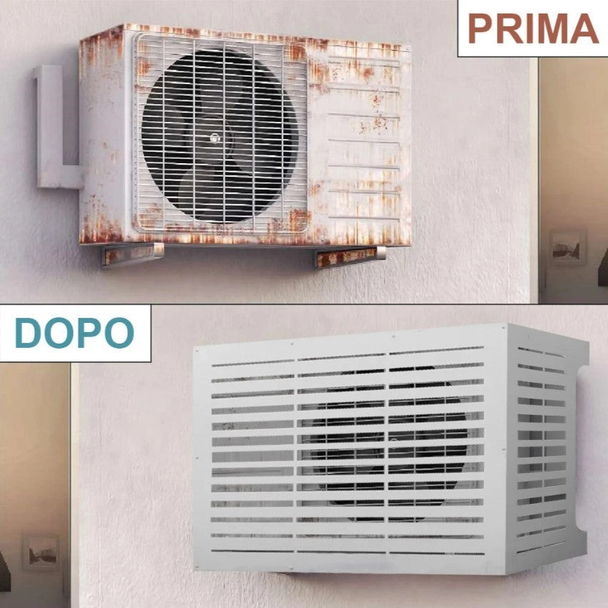 Copricondizionatore Copertura per Climatizzatore 86x44x68 cm Linear M in Alluminio Bianco