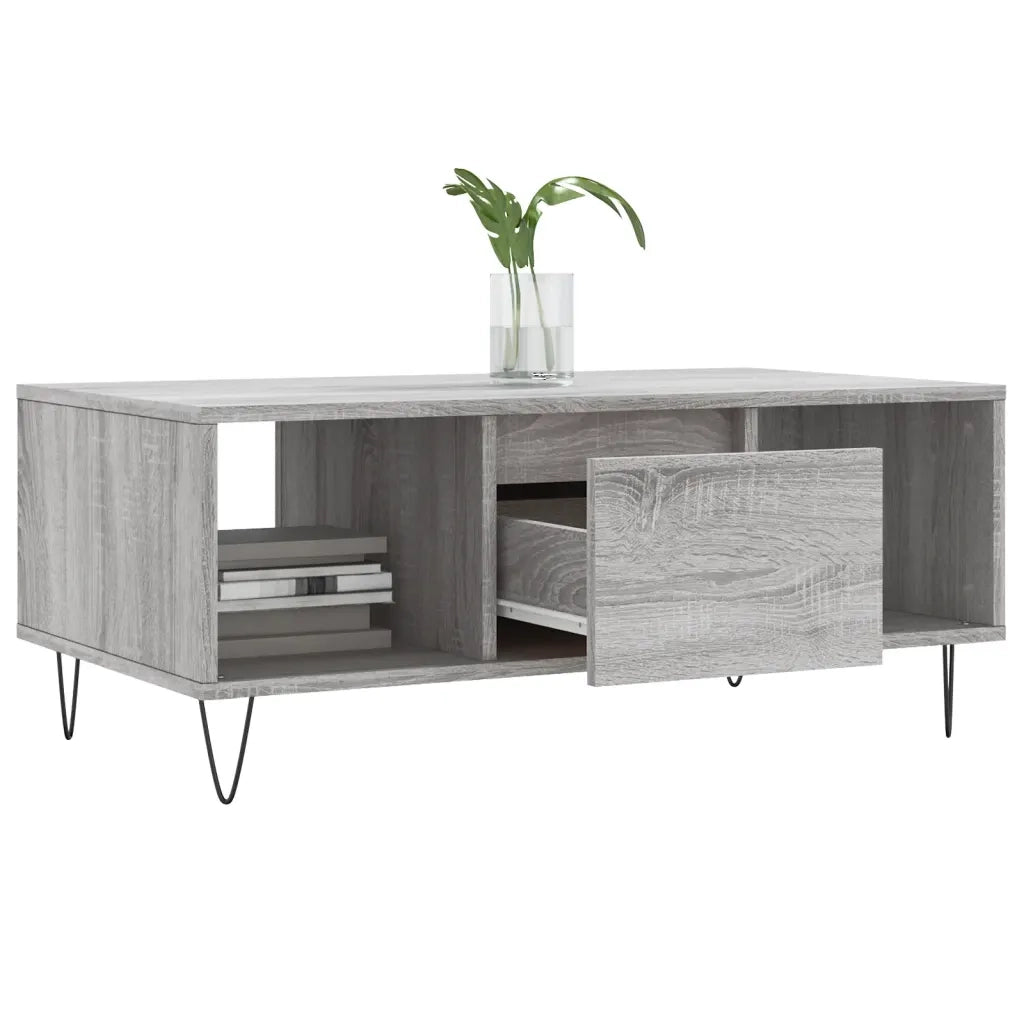 Tavolino Salotto Grigio Sonoma 90x50x36,5 cm Legno Multistrato 830594