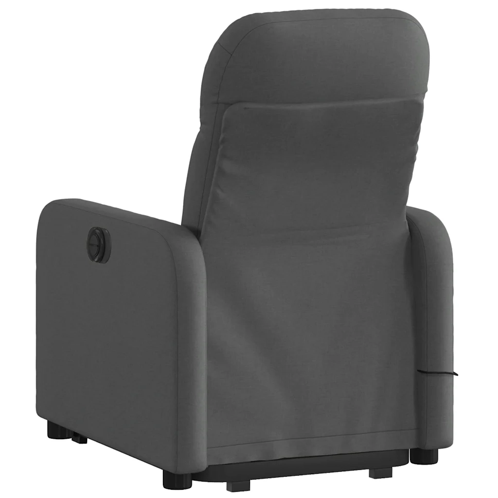 Poltrona | Sedia Relax Alzapersona Massaggi Reclinabile Grigio Scuro Tessuto