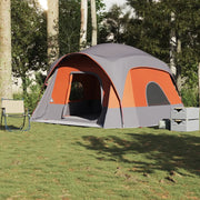 Tenda Familiare Cabina 6 Persone-Tenda da campeggio Grigia Arancione Impermeabile 852798