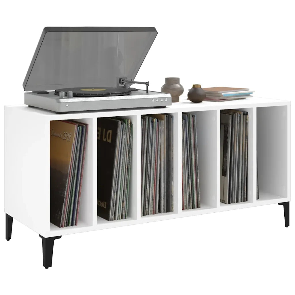 Mobile Porta Dischi Bianco 100x38x48 cm in Legno Multistrato 831981