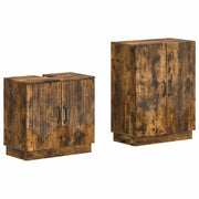 Set di Armadi da Bagno da 2 Pezzi HOORN Rovere Fumo 3417635