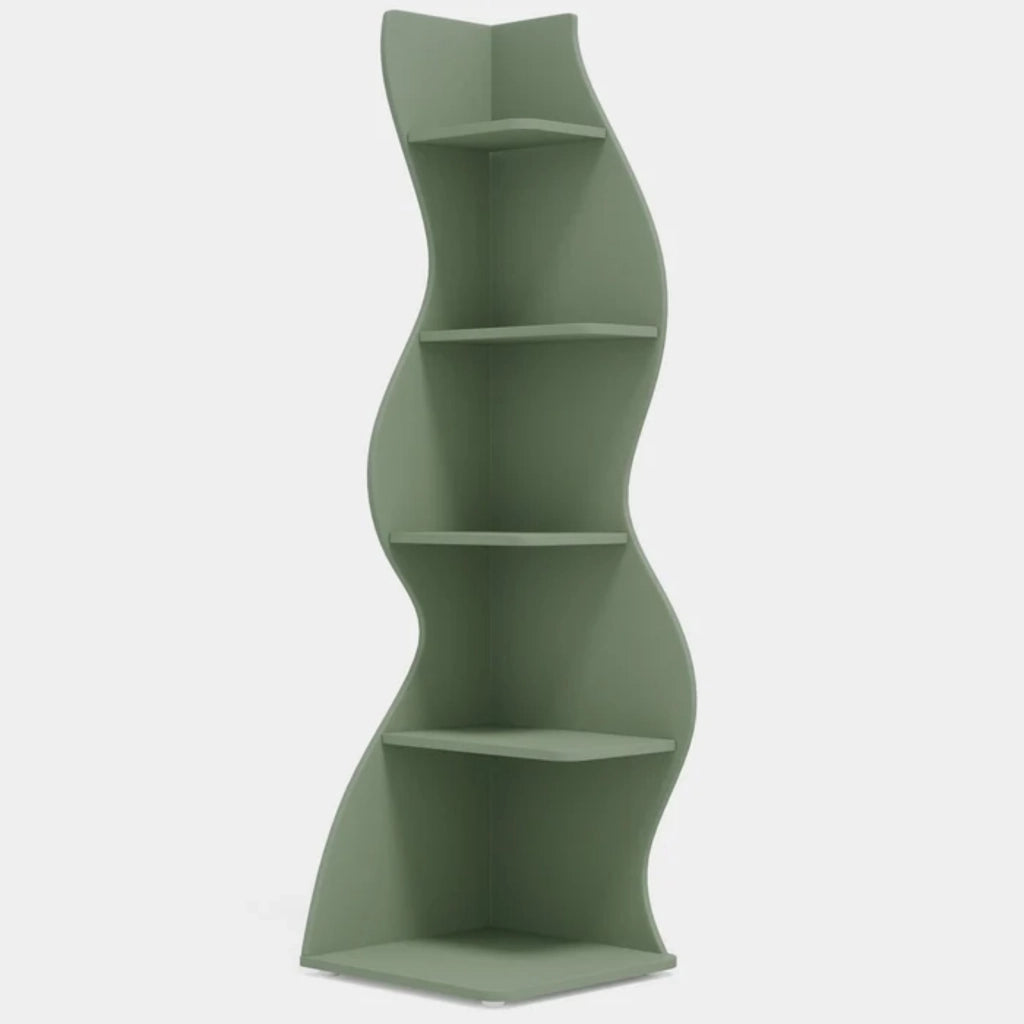 Scaffale angolare a 5 ripiani regolabili in legno verde