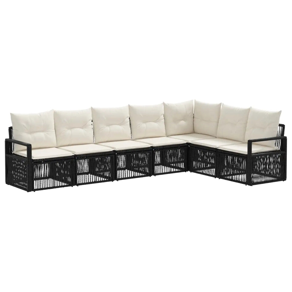 Set Divano da Giardino 7 pcs Nero polyrattan 3435721