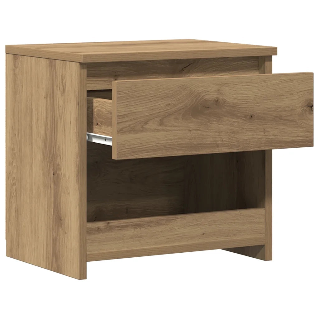 Comodini 2pz Rovere Artigianale 40x30x39cm in Legno Multistrato 856409