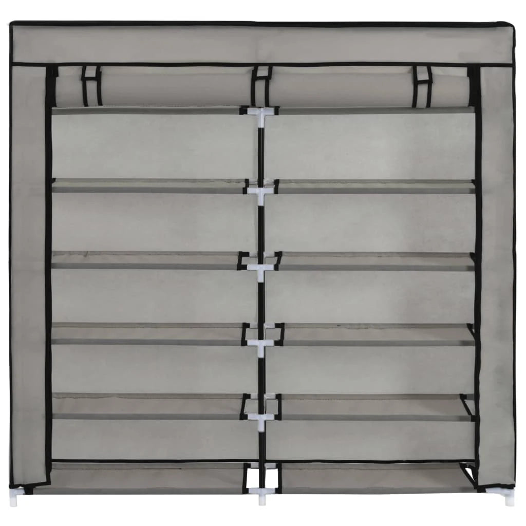 Scarpiera mobile contenitore per scarpe mobile per ingresso/corridoio/soggiorno con coperchio 115 x 28 x 110 cm tessuto grigio 02_0021409