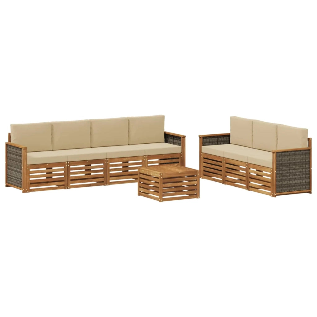 Set divani 8 pz Legno di Acacia Massello 3384109