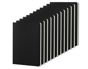 Quaderno di Note A5 Lineato 12 Fogli per Pagina – 60 Pagine per Quaderno – Copertina Nera in Carta Kraft Soft – Quaderno di Note per Viaggio, Scuola e Università