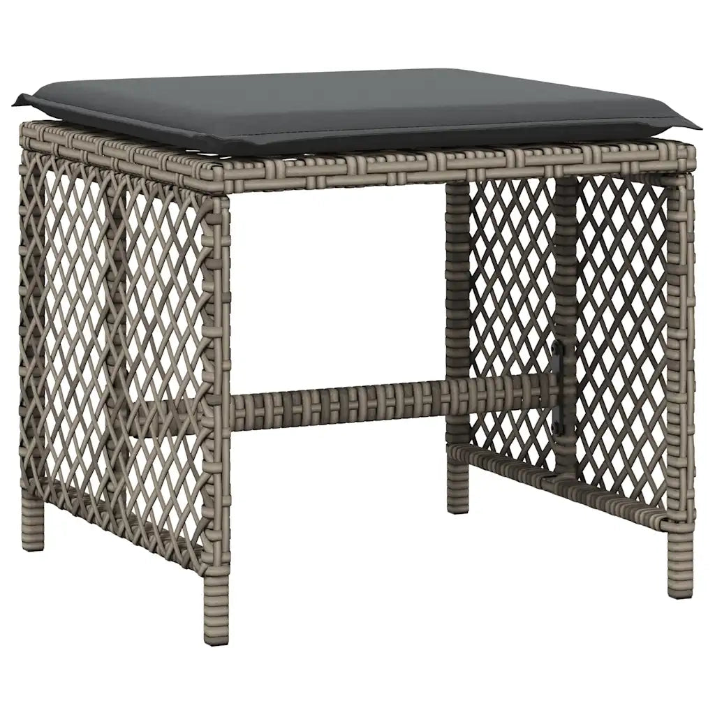 Set da Pranzo da Giardino 9 pz | Set Salotto da Giardino con Cuscini in Polyrattan Grigio