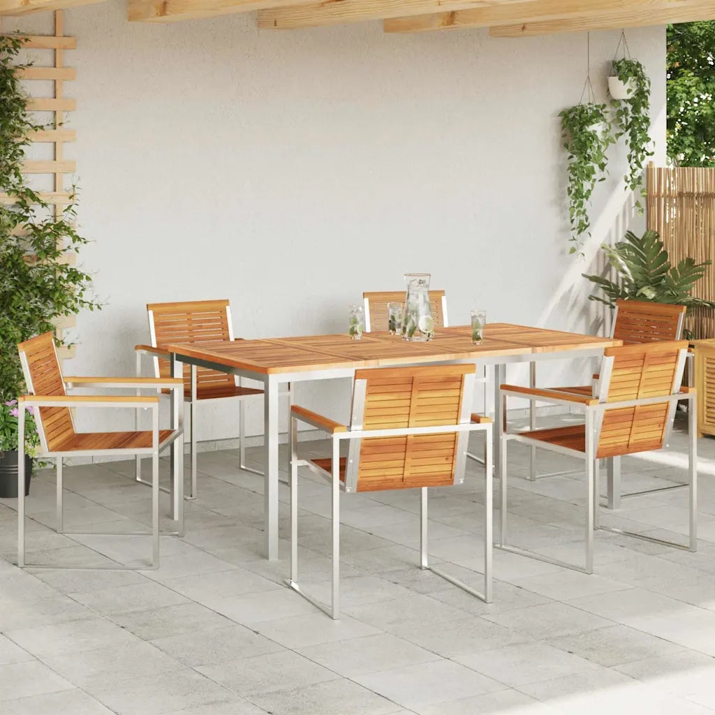 Set da Pranzo per Giardino 7 pcs Legno di Acacia Massello 3334810