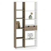 Biblioteca Imer, Libreria 8 Ripiani, 80x25x189h cm Bianco Rovere