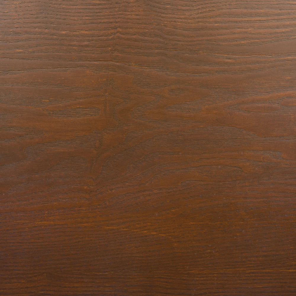 Tavolo da pranzo con piano in noce scuro e gambe a slitta in metallo nero 160 x 90 cm Industriale moderno