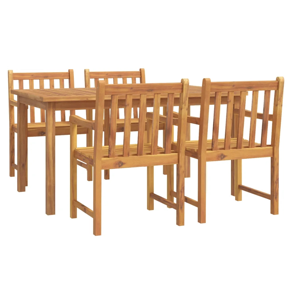 Set da Pranzo per Giardino 5 pz in Legno Massello di Acaciacod mxl 117661