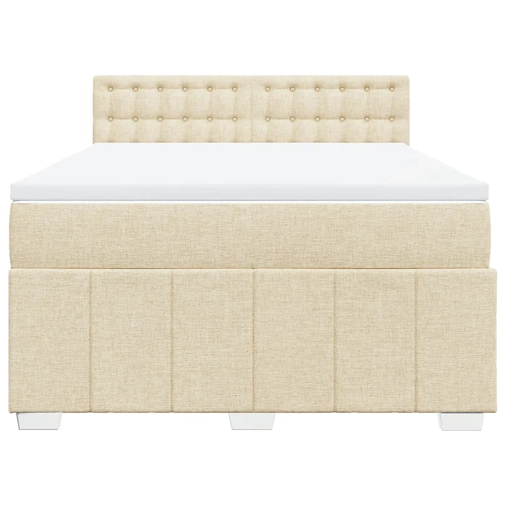 Giroletto a Molle con Materasso Crema 140x19 cm in Tessuto