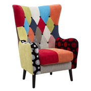 Poltrona bergere Imperial patchwork in velluto multicolor 81x92x75 cm