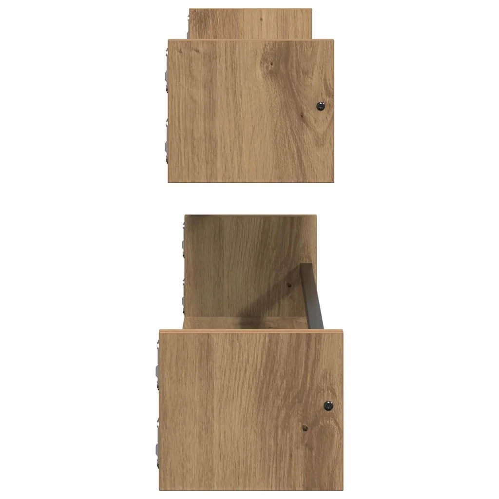 Scaffale da parete 2 pcs Rovere artigianale 80 x 16 x 14 cm 869086