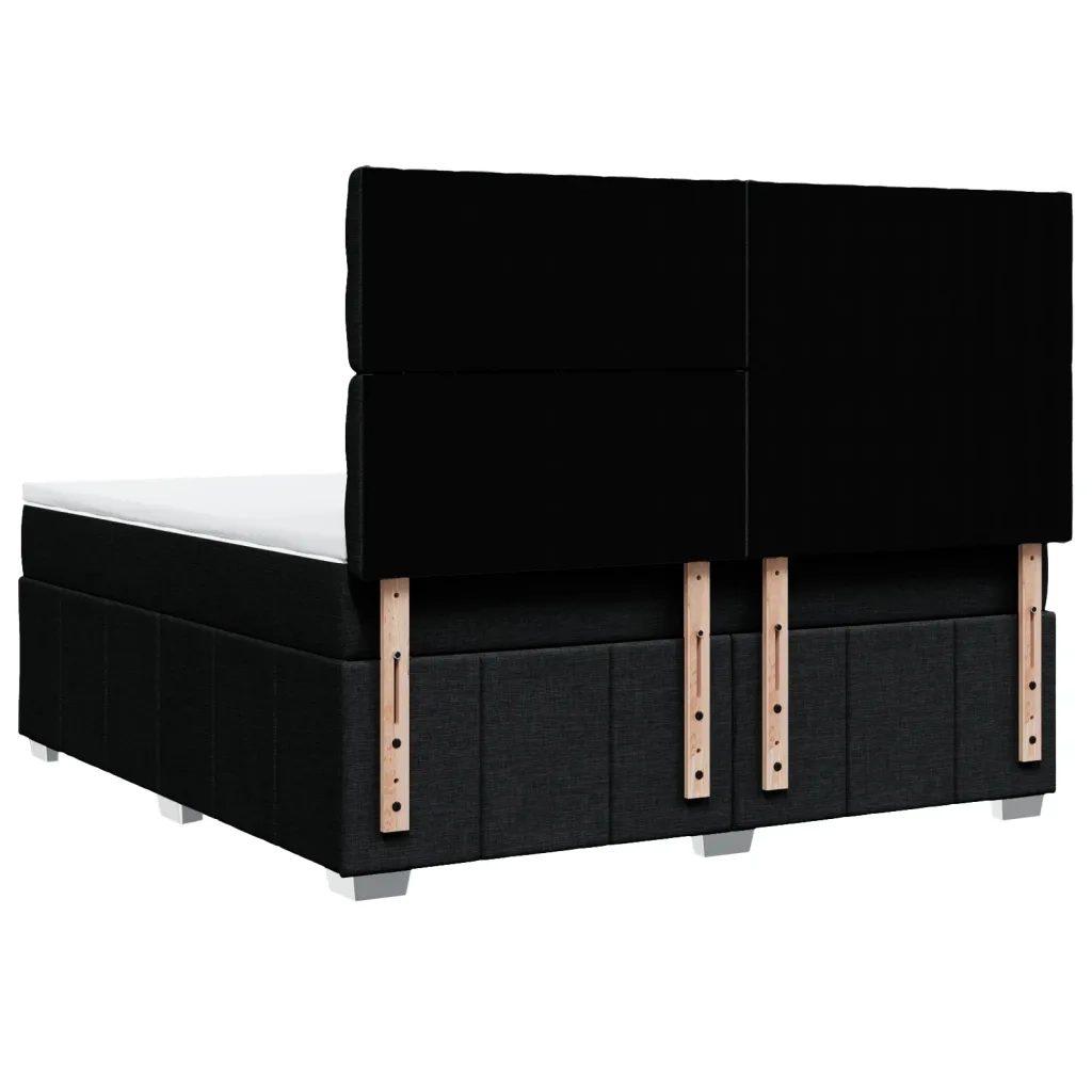 Giroletto a Molle con Materasso Nero 180x200 cm in Tessuto 3294056