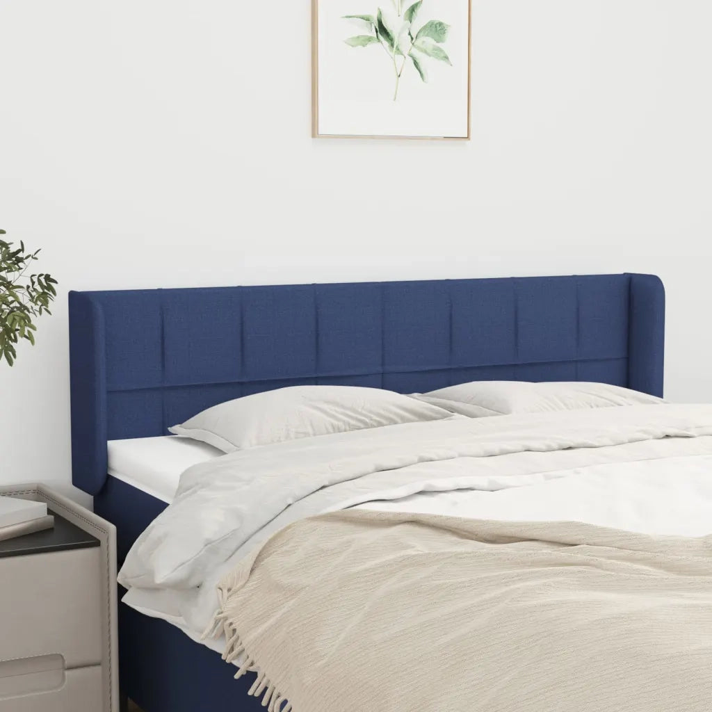 Testiera ad Orecchio Blu 147x16x78/88cm in Tessuto 3118772