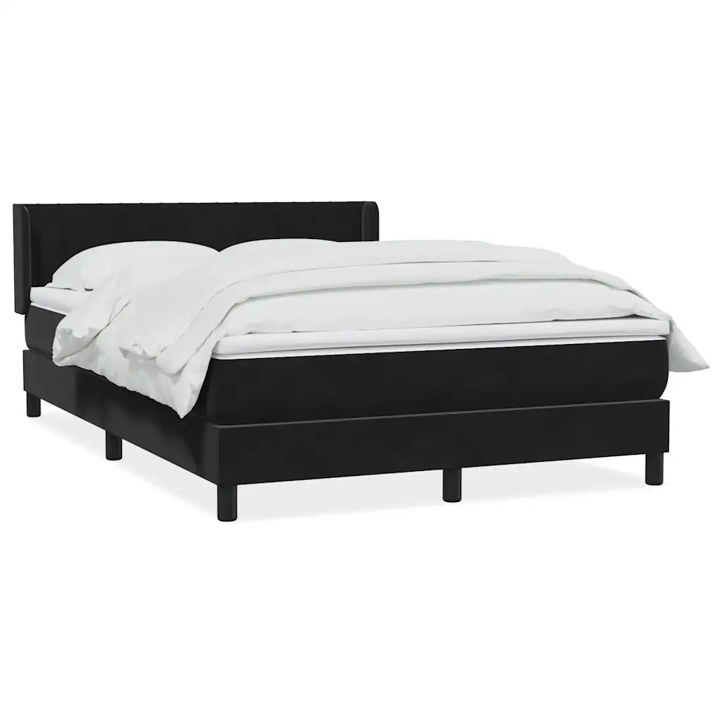 Giroletto a Molle con Materasso Nero 160x210 cm in Velluto 3318287