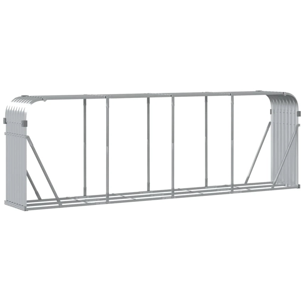 Portalegna argento 300 x 45 x 100 cm acciaio zincato Argento 02_0043794