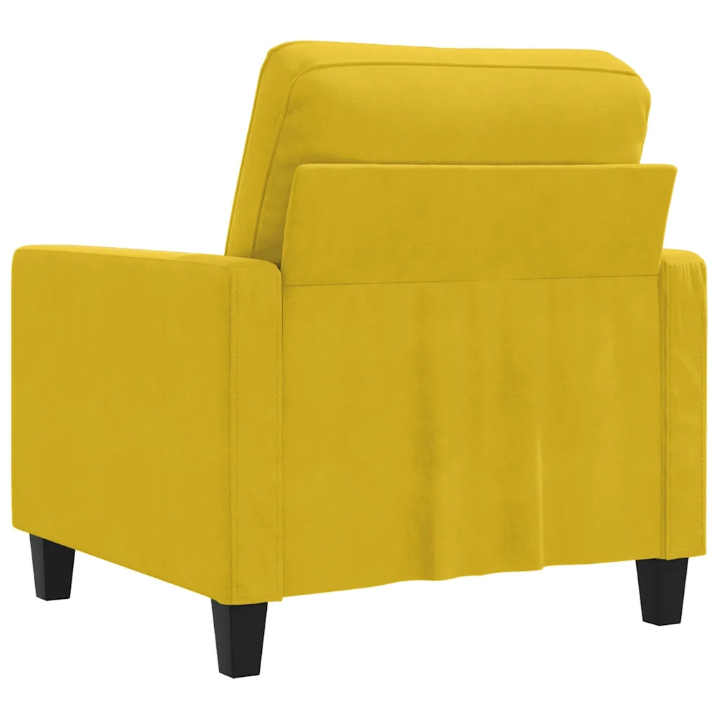 Poltrona | Sedia Relax Giallo 60 cm Velluto