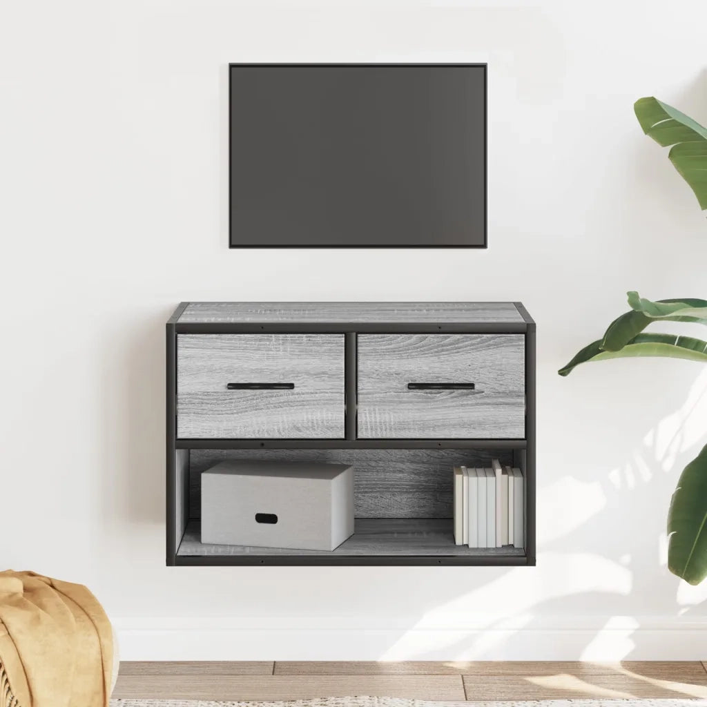 Mobile TV-Credenza TV-Console TV Grigio Sonoma 60x31x39,5cm in Truciolato e Metallo 470145