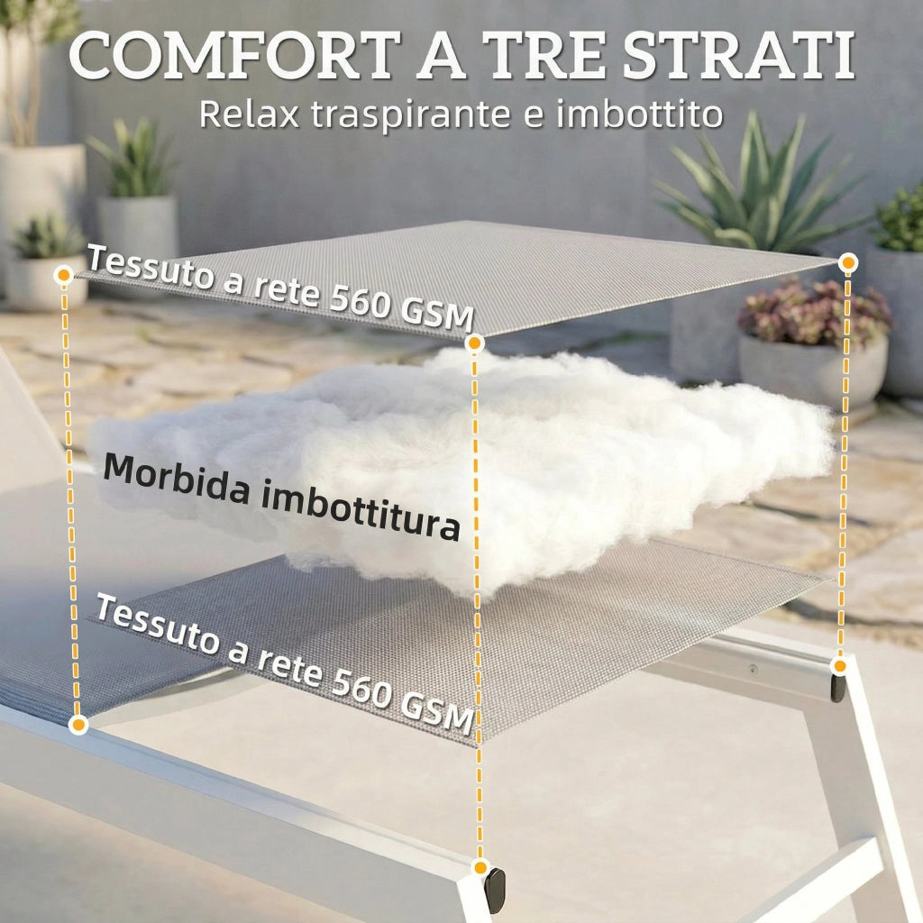 Sdraio Imbottita ¨C zephmum ¨C Grigio Chiaro, Alluminio