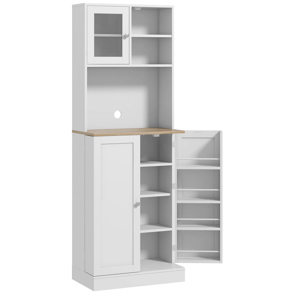 Armadio Cucina con Ripiani Aperti e Portaspezie ¨C Zephmum ¨C 60x35x169 cm Bianco