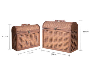 Set 2 Bauletti Rattan 39x18x33 cm