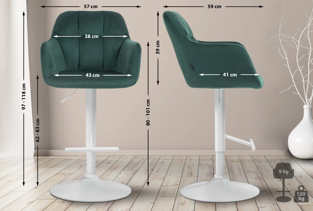 Barhocker Natoma Samt weiЯ