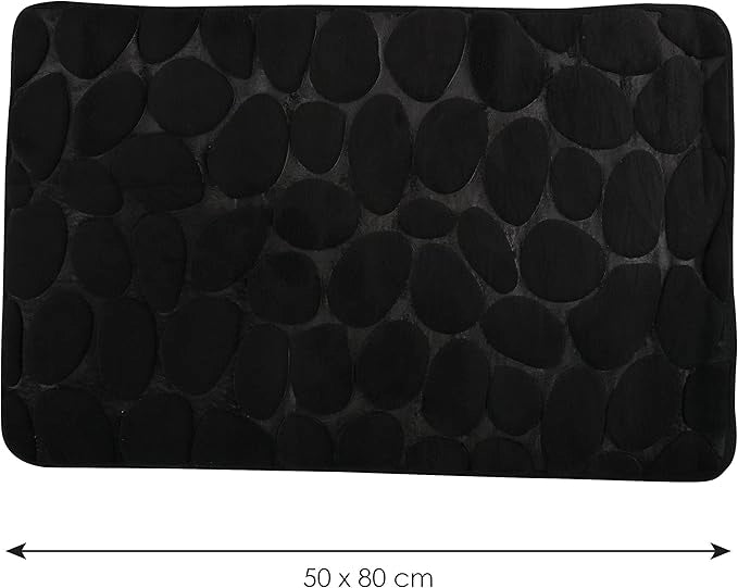TAPPETO BAGNO IN MICROFIBRA SCHIUMA- Nero cm 50x80- SPIRE- pezzi 1