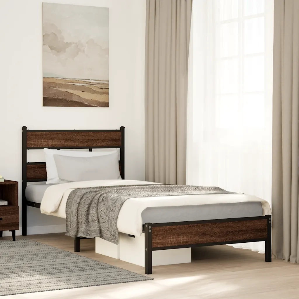 Giroletto senza Materasso Rovere Marrone 80x200cm in Truciolato