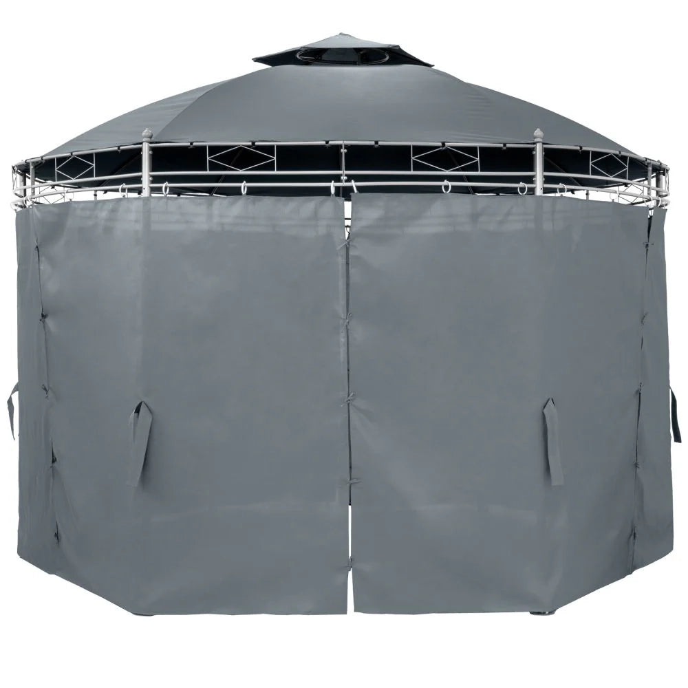 Gazebo da giardino diametro 3,5 m grigio antracite 2208176