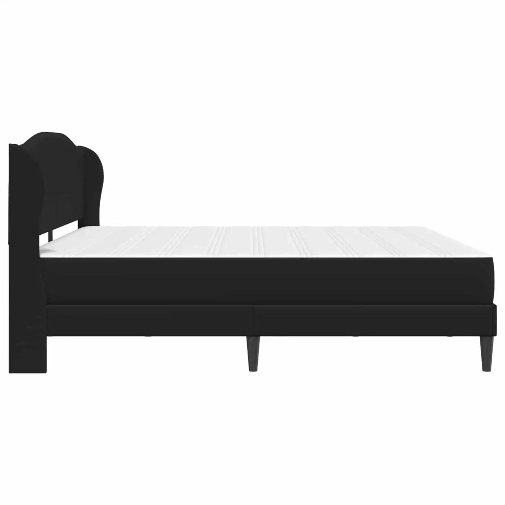 Struttura del letto con testiera Nero 180 x 200 cm Similpelle