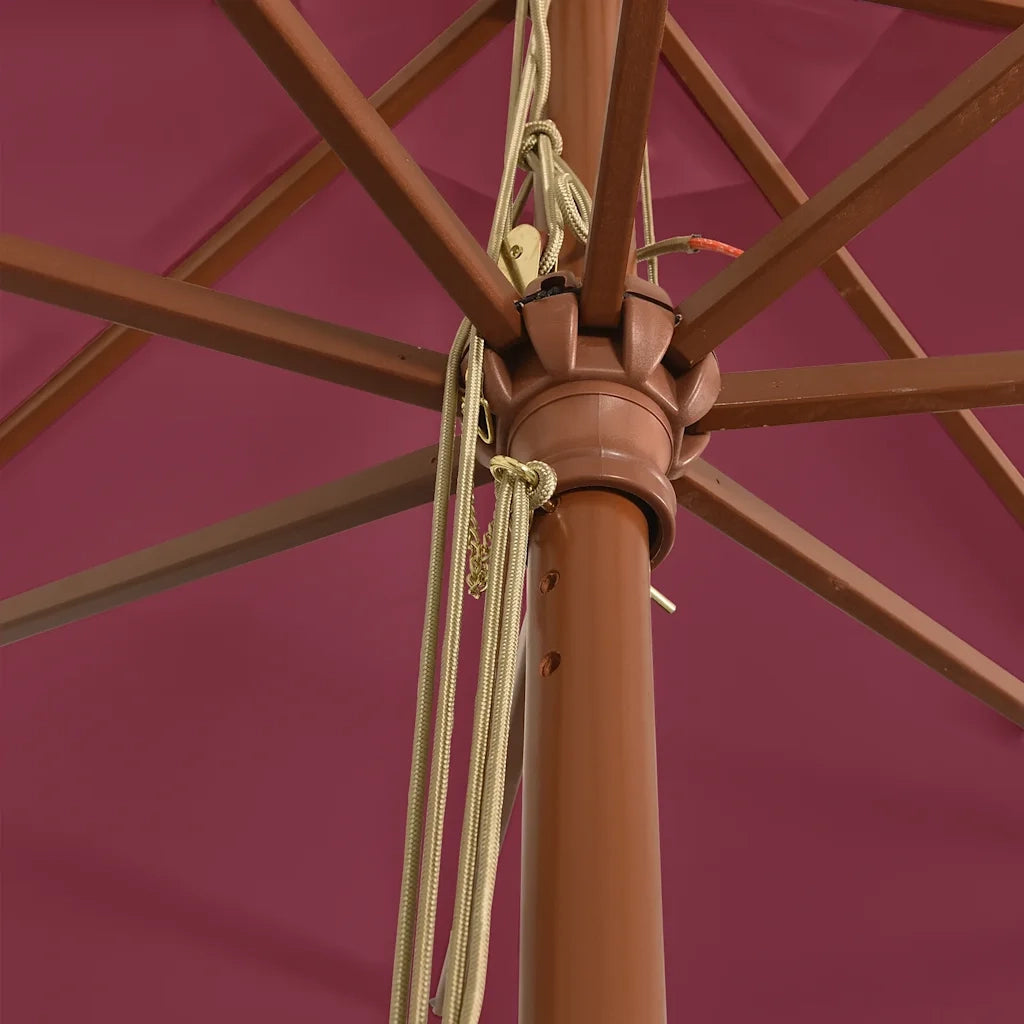 Ombrellone da Giardino-Ombrello da Balcone con Palo Legno Rosso Bordeaux 400x273 cm