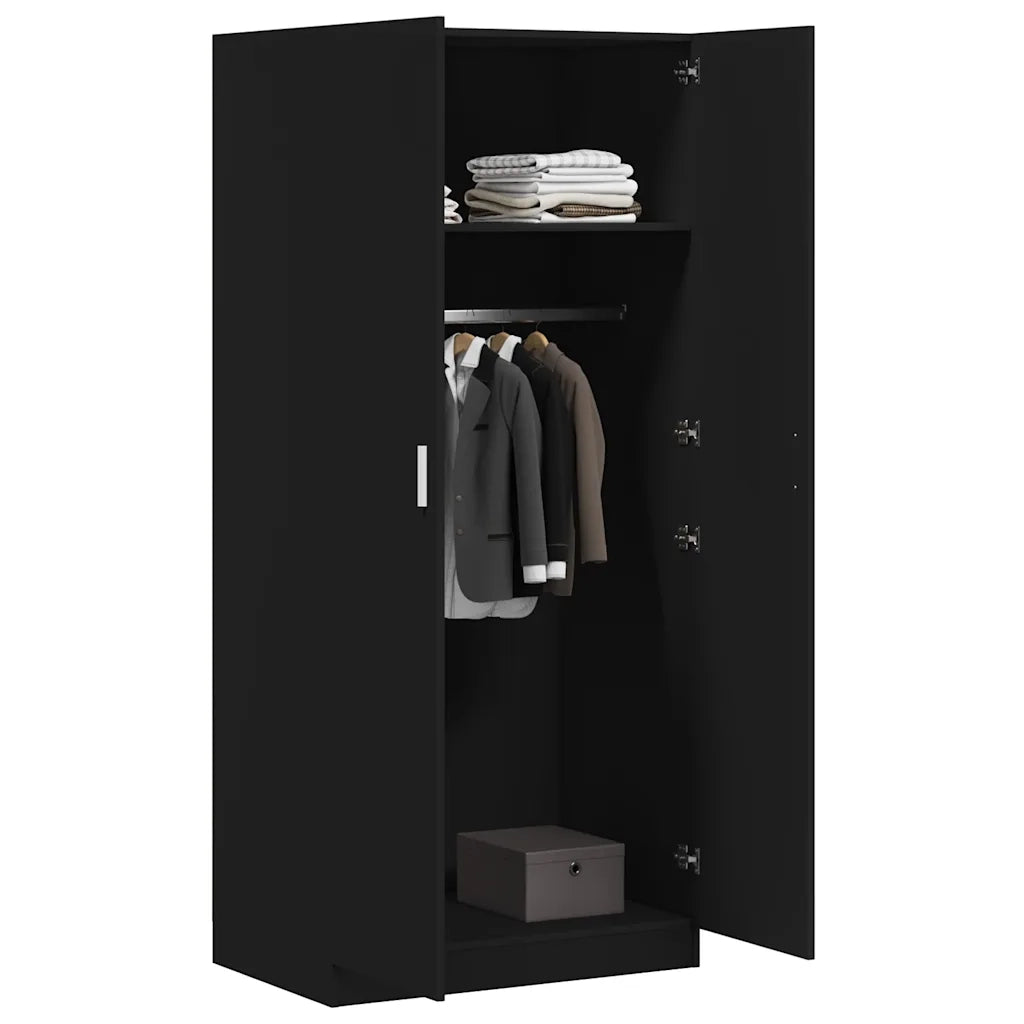 Armadio Nero 80x52x180 cm in Legno Multistrato CFW7384171
