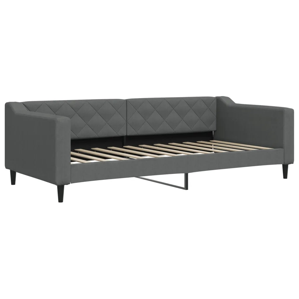 Divano Letto con Materasso Grigio Scuro 90x200 cm in Tessuto 3197409