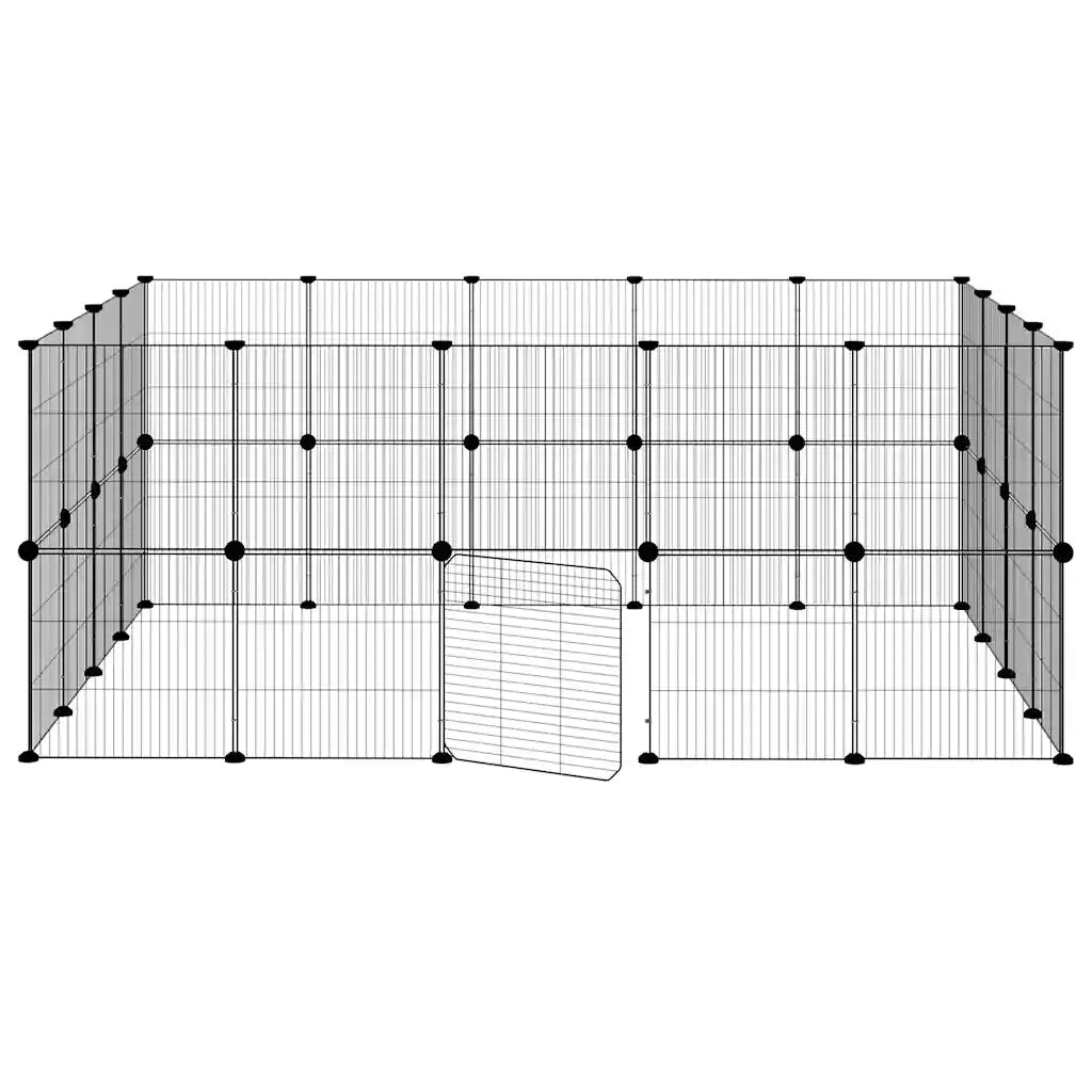Gabbia per Animali 36 Pannelli con Porta Nera 35x35 cm Acciaio 3114045
