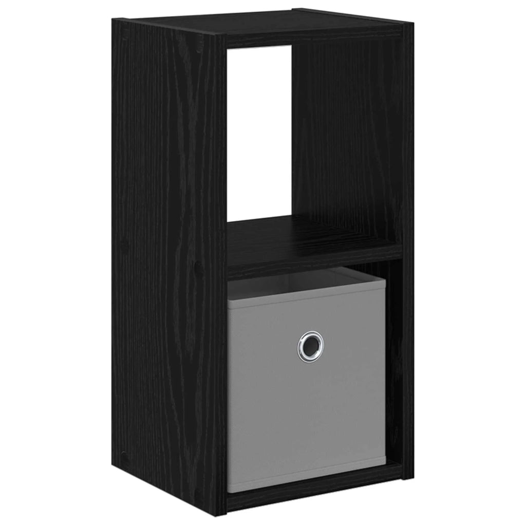 Comodino | Armadio da Notte | Mobiletto da notte Rovere Nero 25,5 x 22 x 49,5 cm Legno multistrato