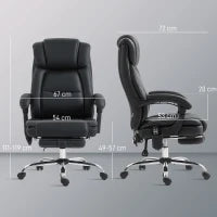 Sedia da ufficio massaggiante e riscaldante con altezza regolabile e schienale inclinabile, 67x72x111-119cm, nero