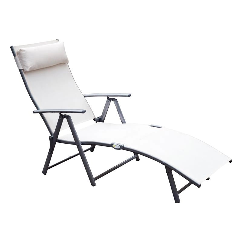 SDRAIO PRENDISOLE RELAX RECLINABILE PIEGHEVOLE CON CUSCINO BEIGE 137 X 63.5 X 100 CM