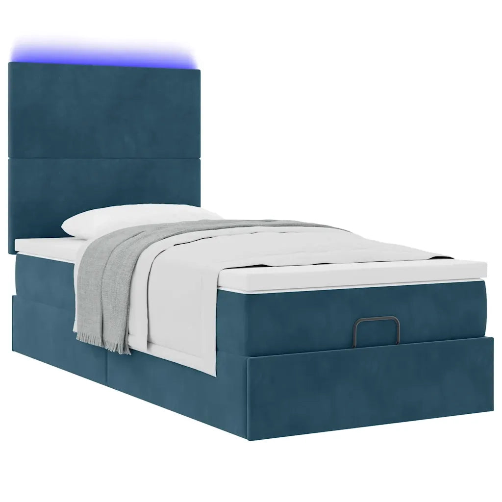 Struttura Letto Pouf con Materassi 90x200 cm in Velluto 3314226