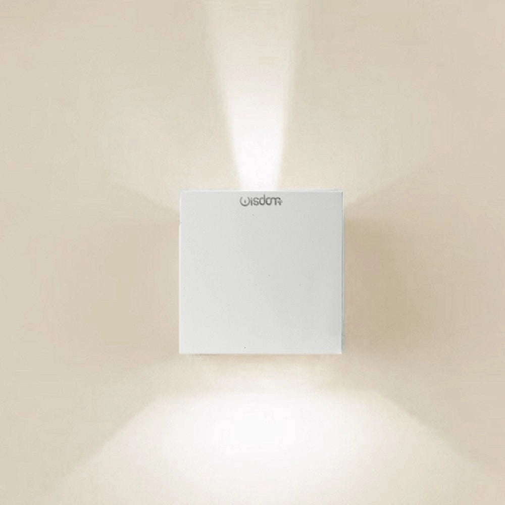 Trade Shop - Applique Led Cubo Lampada Da Parete Wisdom 6w 810lm Luce Regolabile Updown Ip65 -