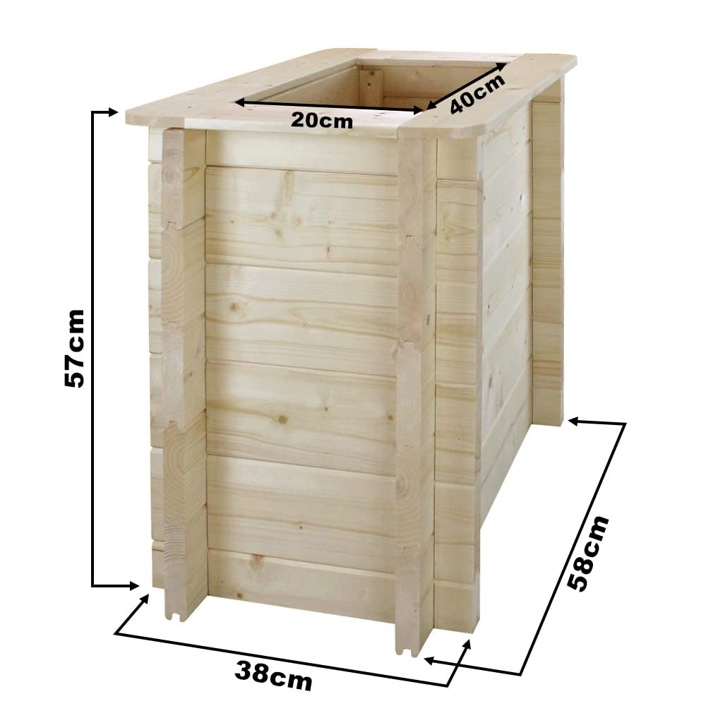 L?aiuola di giardino sopraelevata in legno - 58x38x57 cm - Timbela M611