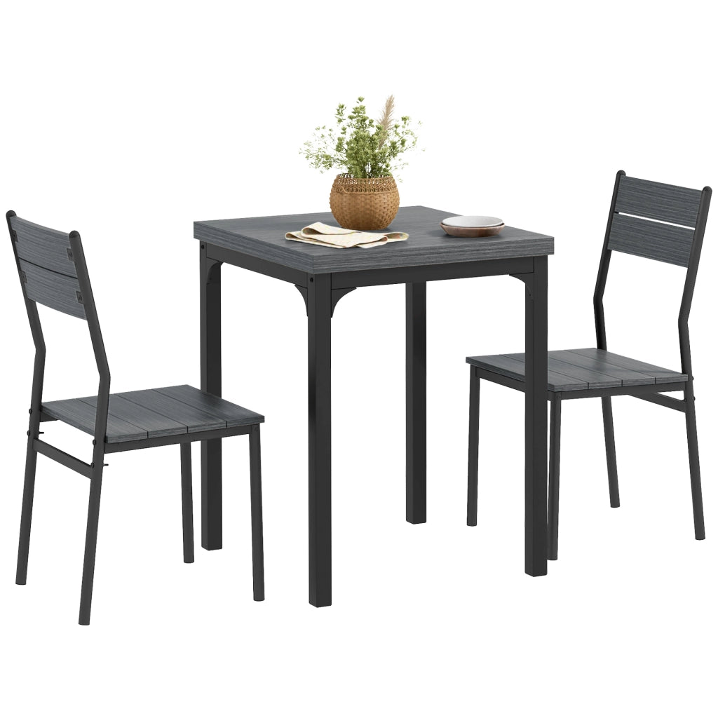 Tavolo da pranzo allungabile con sedie ¨C Minimal ¨C Grigio, MDF e metallo, 90x200 cm