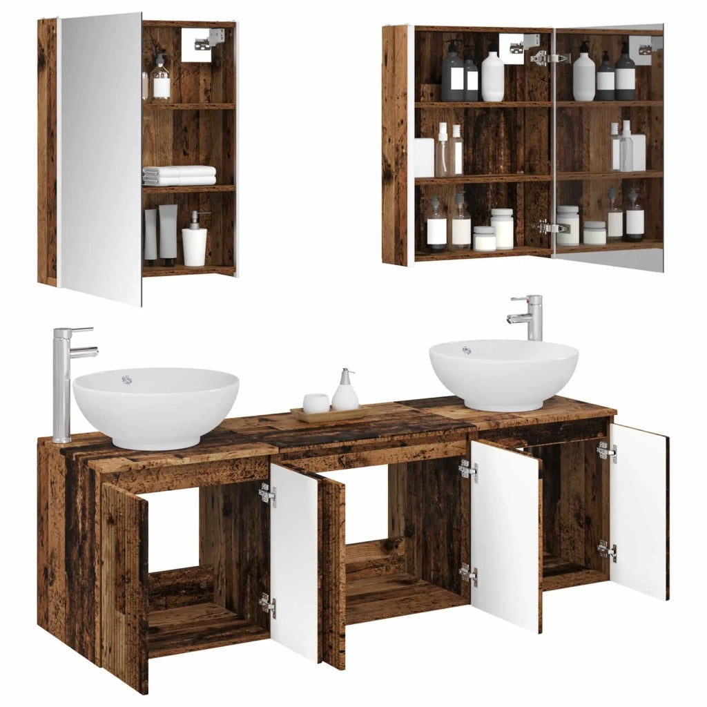 Set di Armadi da Bagno 5 pcs Legno antico Legno ingegnerizzato 3406493