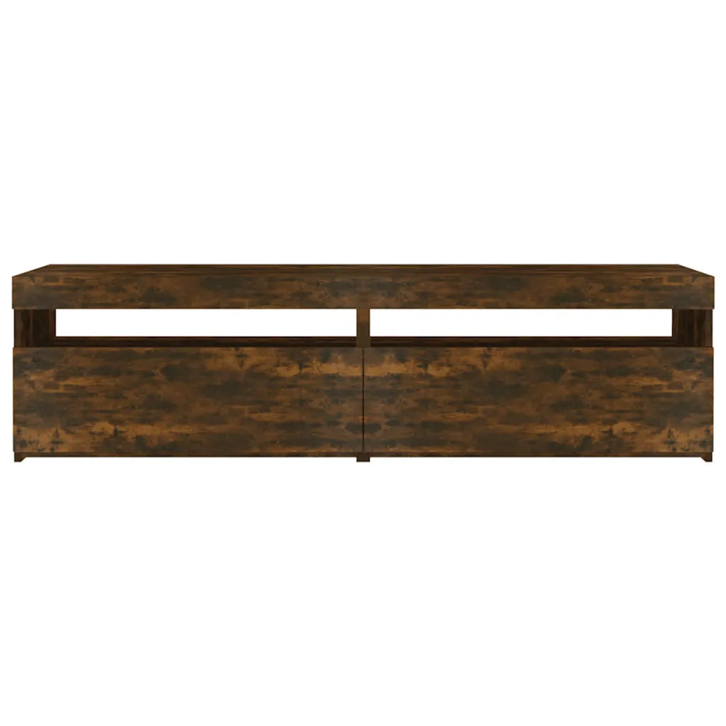 Mobile TV con Luci LED 2pz | Armadietto TV | Mobile Porta TV Rovere Fumo 75x35x40 cm