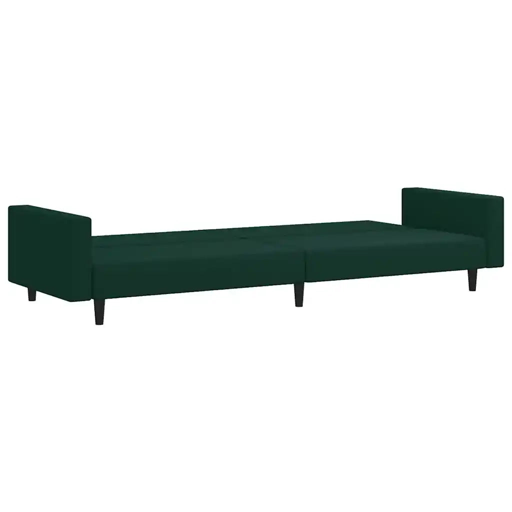 Set di Divani 2 pz Verde Scuro in Velluto