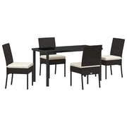 Set da Pranzo per Giardino 5 pz | Set Salotto da Giardino Nero